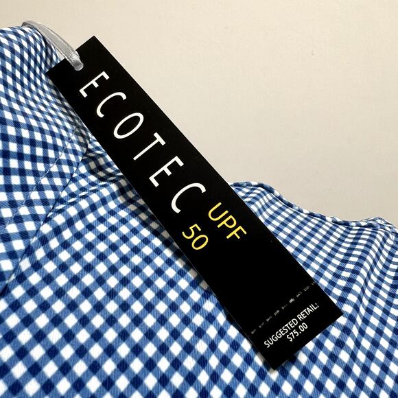 Full Turn EcoTec Golf Polo "Houndstooth Geo Lisle" Mens M NWT - Picture 5 of 7